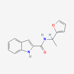 molecular formula C15H14N2O2 B7541642 N-[1-(furan-2-yl)ethyl]-1H-indole-2-carboxamide 