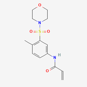 molecular formula C14H18N2O4S B7541647 N-(4-methyl-3-morpholin-4-ylsulfonylphenyl)prop-2-enamide 