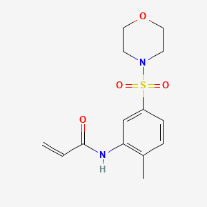 molecular formula C14H18N2O4S B7541653 N-(2-methyl-5-morpholin-4-ylsulfonylphenyl)prop-2-enamide 