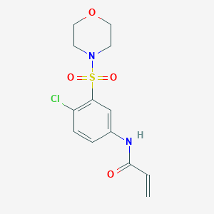 molecular formula C13H15ClN2O4S B7541658 N-(4-chloro-3-morpholin-4-ylsulfonylphenyl)prop-2-enamide 