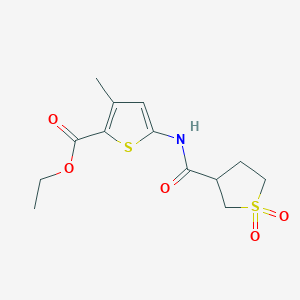 molecular formula C13H17NO5S2 B7541690 Ethyl 5-[(1,1-dioxothiolane-3-carbonyl)amino]-3-methylthiophene-2-carboxylate 