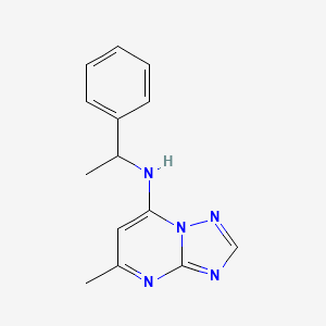 molecular formula C14H15N5 B7541727 5-methyl-N-(1-phenylethyl)-[1,2,4]triazolo[1,5-a]pyrimidin-7-amine 