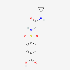 molecular formula C12H14N2O5S B7541747 4-[[2-(Cyclopropylamino)-2-oxoethyl]sulfamoyl]benzoic acid 