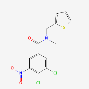 molecular formula C13H10Cl2N2O3S B7541756 3,4-dichloro-N-methyl-5-nitro-N-(thiophen-2-ylmethyl)benzamide 