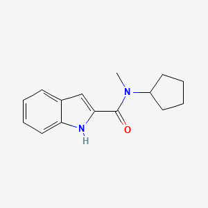 molecular formula C15H18N2O B7541759 N-cyclopentyl-N-methyl-1H-indole-2-carboxamide 