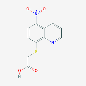 molecular formula C11H8N2O4S B7541761 2-(5-Nitroquinolin-8-yl)sulfanylacetic acid 