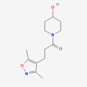 molecular formula C13H20N2O3 B7541794 3-(3,5-Dimethyl-1,2-oxazol-4-yl)-1-(4-hydroxypiperidin-1-yl)propan-1-one 