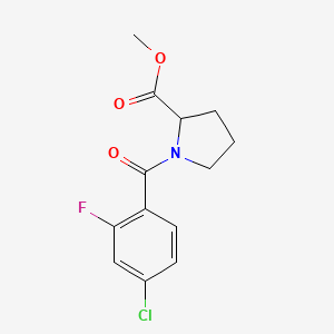 molecular formula C13H13ClFNO3 B7541801 Methyl 1-(4-chloro-2-fluorobenzoyl)pyrrolidine-2-carboxylate 
