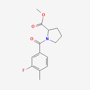 molecular formula C14H16FNO3 B7541807 Methyl 1-(3-fluoro-4-methylbenzoyl)pyrrolidine-2-carboxylate 