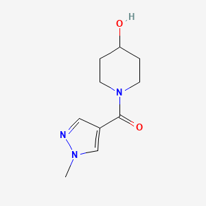 molecular formula C10H15N3O2 B7541811 (4-Hydroxypiperidin-1-yl)-(1-methylpyrazol-4-yl)methanone 