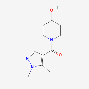 molecular formula C11H17N3O2 B7541833 (1,5-Dimethylpyrazol-4-yl)-(4-hydroxypiperidin-1-yl)methanone 