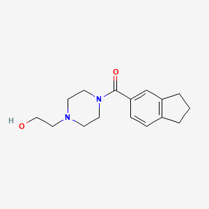 molecular formula C16H22N2O2 B7541860 2,3-dihydro-1H-inden-5-yl-[4-(2-hydroxyethyl)piperazin-1-yl]methanone 