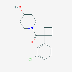 molecular formula C16H20ClNO2 B7541895 [1-(3-Chlorophenyl)cyclobutyl]-(4-hydroxypiperidin-1-yl)methanone 