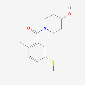 molecular formula C14H19NO2S B7541897 (4-Hydroxypiperidin-1-yl)-(2-methyl-5-methylsulfanylphenyl)methanone 