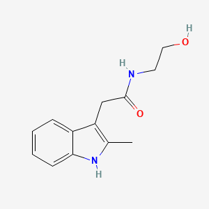 molecular formula C13H16N2O2 B7541923 N-(2-hydroxyethyl)-2-(2-methyl-1H-indol-3-yl)acetamide 