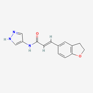 (E)-3-(2,3-dihydro-1-benzofuran-5-yl)-N-(1H-pyrazol-4-yl)prop-2-enamide