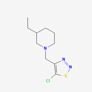 molecular formula C10H16ClN3S B7541987 5-Chloro-4-[(3-ethylpiperidin-1-yl)methyl]thiadiazole 