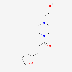 molecular formula C13H24N2O3 B7541991 1-[4-(2-Hydroxyethyl)piperazin-1-yl]-3-(oxolan-2-yl)propan-1-one 
