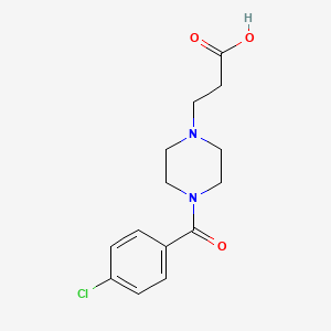 molecular formula C14H17ClN2O3 B7542024 3-[4-(4-Chlorobenzoyl)piperazin-1-yl]propanoic acid 