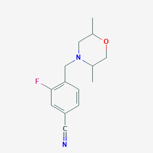 molecular formula C14H17FN2O B7542065 4-[(2,5-Dimethylmorpholin-4-yl)methyl]-3-fluorobenzonitrile 