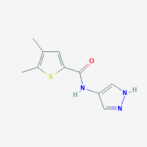 molecular formula C10H11N3OS B7542074 4,5-dimethyl-N-(1H-pyrazol-4-yl)thiophene-2-carboxamide 