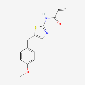 molecular formula C14H14N2O2S B7542076 N-[5-[(4-methoxyphenyl)methyl]-1,3-thiazol-2-yl]prop-2-enamide 
