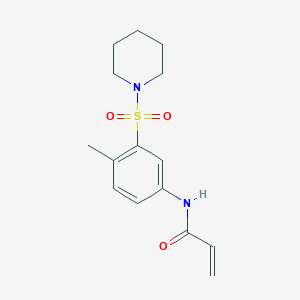 molecular formula C15H20N2O3S B7542077 N-(4-methyl-3-piperidin-1-ylsulfonylphenyl)prop-2-enamide 