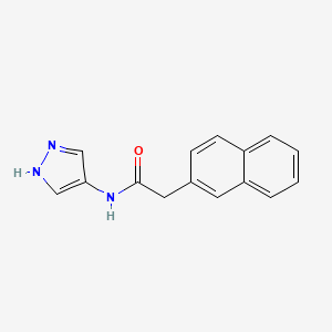 molecular formula C15H13N3O B7542085 2-naphthalen-2-yl-N-(1H-pyrazol-4-yl)acetamide 