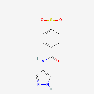 molecular formula C11H11N3O3S B7542096 4-methylsulfonyl-N-(1H-pyrazol-4-yl)benzamide 