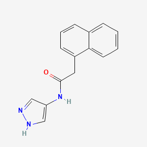 molecular formula C15H13N3O B7542102 2-naphthalen-1-yl-N-(1H-pyrazol-4-yl)acetamide 