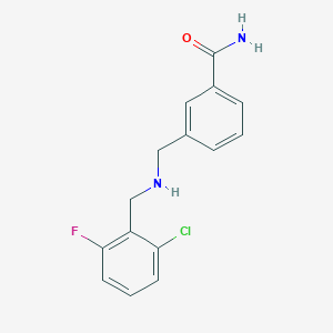 molecular formula C15H14ClFN2O B7542132 3-[[(2-Chloro-6-fluorophenyl)methylamino]methyl]benzamide 