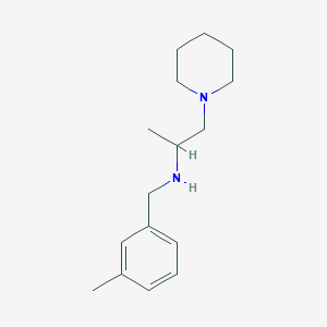 molecular formula C16H26N2 B7542165 N-[(3-methylphenyl)methyl]-1-piperidin-1-ylpropan-2-amine 