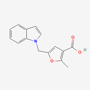 molecular formula C15H13NO3 B7542183 5-(Indol-1-ylmethyl)-2-methylfuran-3-carboxylic acid 