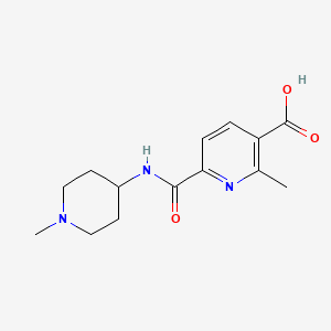 molecular formula C14H19N3O3 B7542185 2-Methyl-6-[(1-methylpiperidin-4-yl)carbamoyl]pyridine-3-carboxylic acid 