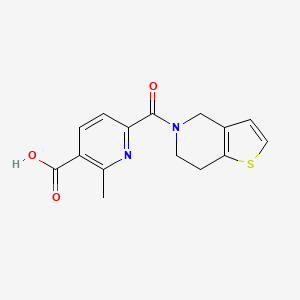 molecular formula C15H14N2O3S B7542188 6-(6,7-dihydro-4H-thieno[3,2-c]pyridine-5-carbonyl)-2-methylpyridine-3-carboxylic acid 