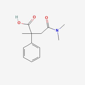 molecular formula C13H17NO3 B7542191 4-(Dimethylamino)-2-methyl-4-oxo-2-phenylbutanoic acid 