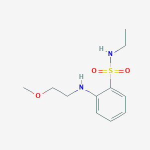 molecular formula C11H18N2O3S B7542213 N-ethyl-2-(2-methoxyethylamino)benzenesulfonamide 