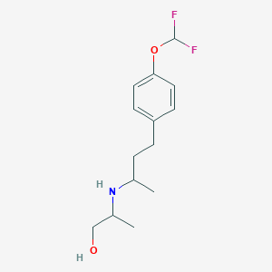 molecular formula C14H21F2NO2 B7542216 2-[4-[4-(Difluoromethoxy)phenyl]butan-2-ylamino]propan-1-ol 