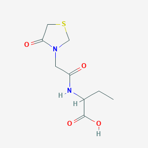 molecular formula C9H14N2O4S B7542241 2-[[2-(4-Oxo-1,3-thiazolidin-3-yl)acetyl]amino]butanoic acid 