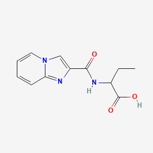 molecular formula C12H13N3O3 B7542256 2-(Imidazo[1,2-a]pyridine-2-carbonylamino)butanoic acid 