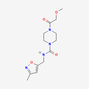 4-(2-methoxyacetyl)-N-[(3-methyl-1,2-oxazol-5-yl)methyl]piperazine-1-carboxamide