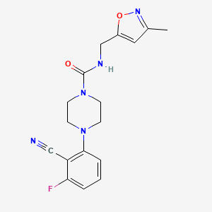 molecular formula C17H18FN5O2 B7542298 4-(2-cyano-3-fluorophenyl)-N-[(3-methyl-1,2-oxazol-5-yl)methyl]piperazine-1-carboxamide 