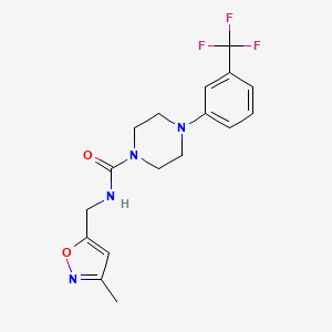 molecular formula C17H19F3N4O2 B7542310 N-[(3-methyl-1,2-oxazol-5-yl)methyl]-4-[3-(trifluoromethyl)phenyl]piperazine-1-carboxamide 