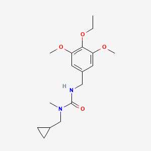 molecular formula C17H26N2O4 B7542350 1-(Cyclopropylmethyl)-3-[(4-ethoxy-3,5-dimethoxyphenyl)methyl]-1-methylurea 