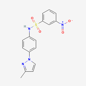 molecular formula C16H14N4O4S B7542356 N-[4-(3-methyl-1H-pyrazol-1-yl)phenyl]-3-nitrobenzenesulfonamide 