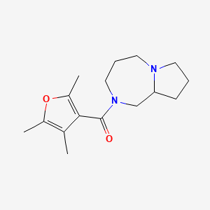 molecular formula C16H24N2O2 B7542391 1,3,4,5,7,8,9,9a-Octahydropyrrolo[1,2-a][1,4]diazepin-2-yl-(2,4,5-trimethylfuran-3-yl)methanone 