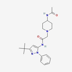 2-(4-acetamidopiperidin-1-yl)-N-(5-tert-butyl-2-phenylpyrazol-3-yl)acetamide