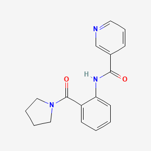 molecular formula C17H17N3O2 B7542414 N-[2-(pyrrolidine-1-carbonyl)phenyl]pyridine-3-carboxamide 