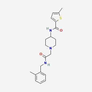 molecular formula C21H27N3O2S B7542426 5-methyl-N-[1-[2-[(2-methylphenyl)methylamino]-2-oxoethyl]piperidin-4-yl]thiophene-2-carboxamide 
