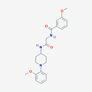 molecular formula C22H27N3O4 B7542466 3-methoxy-N-[2-[[1-(2-methoxyphenyl)piperidin-4-yl]amino]-2-oxoethyl]benzamide 